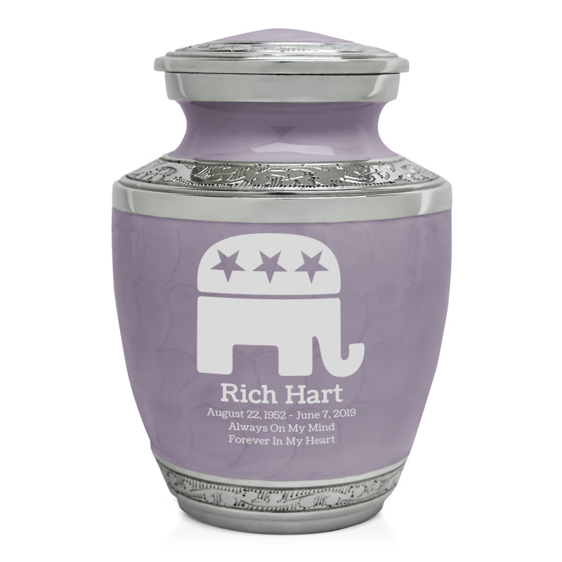Republican Elephant Sharing Urn - Regal Purple