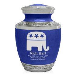 Republican Elephant Sharing Urn - Royal Blue