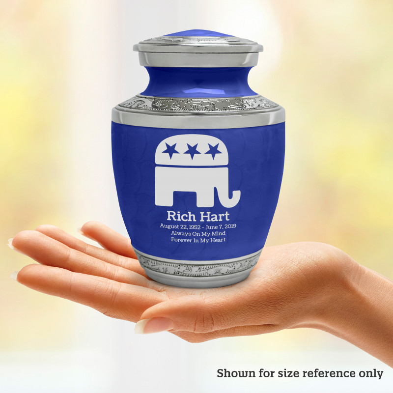 Republican Elephant Sharing Urn - Royal Blue