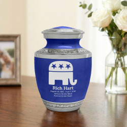 Republican Elephant Sharing Urn - Royal Blue