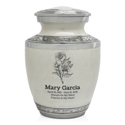Roses Sharing Urn - Radiant White