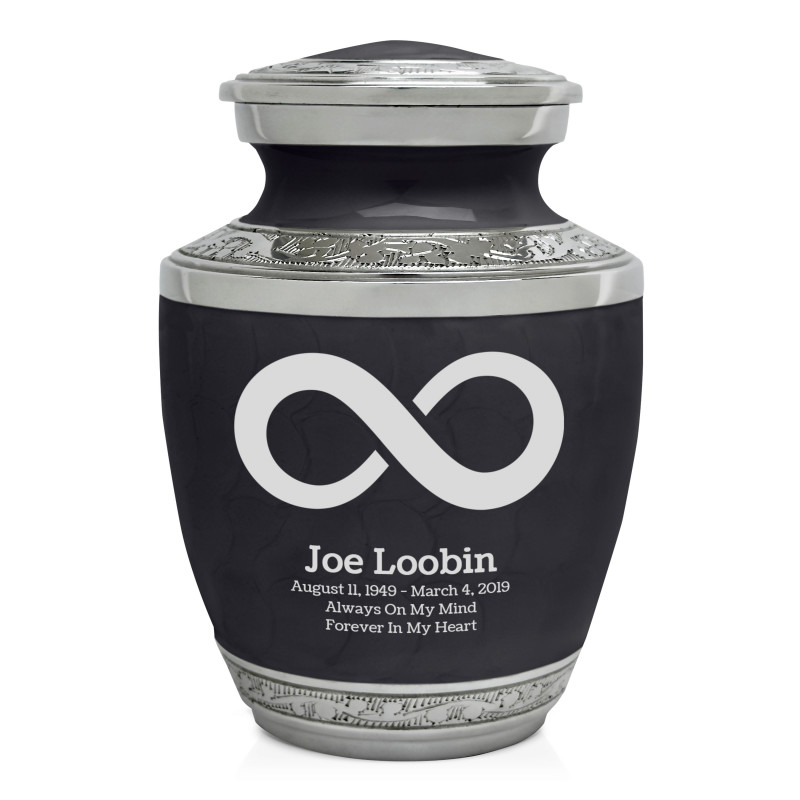 Infinity Symbol Sharing Urn - Ebony Black