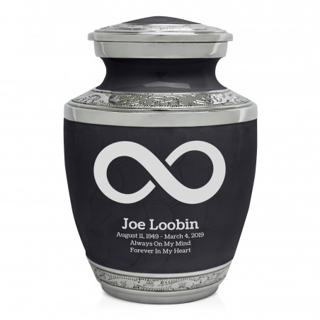 Infinity Symbol Sharing Urn - Ebony Black