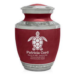Sea Turtle Sharing Urn - Rose Red