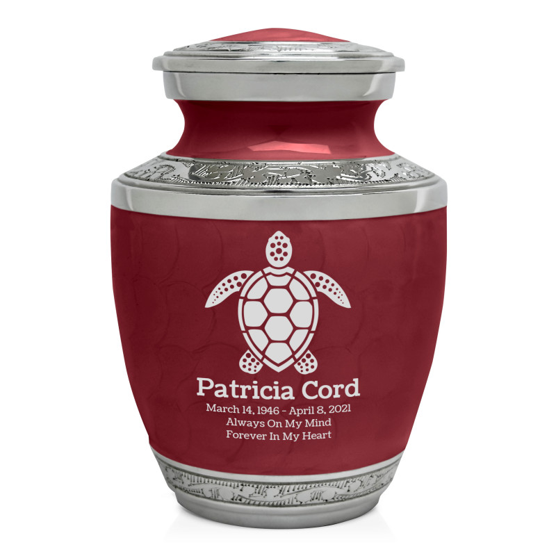 Sea Turtle Sharing Urn - Rose Red