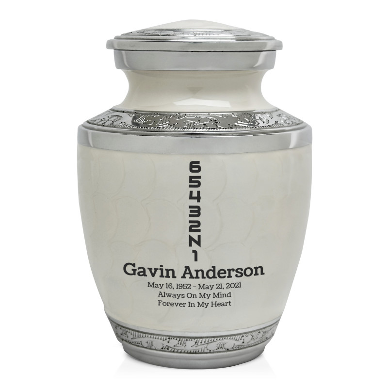 Motorcycle Gears Sharing Urn - Radiant White