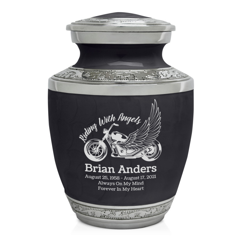 Riding with Angels Motorcycle Sharing Urn - Ebony Black