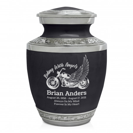 Riding with Angels Motorcycle Sharing Urn - Ebony Black