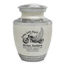 Riding with Angels Motorcycle Sharing Urn - Radiant White