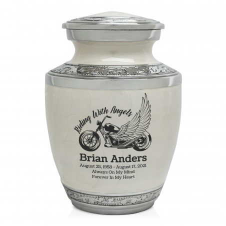 Riding with Angels Motorcycle Sharing Urn - Radiant White