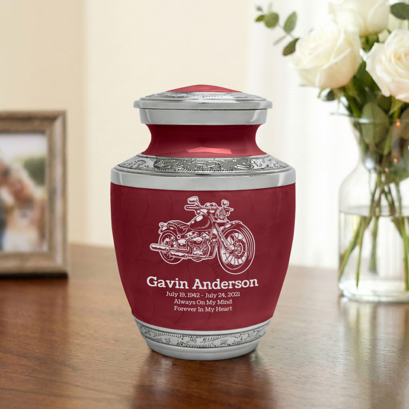Motorcycle II Sharing Urn - Rose Red