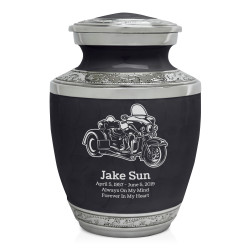 3 Wheel Motorcycle Sharing Urn - Ebony Black