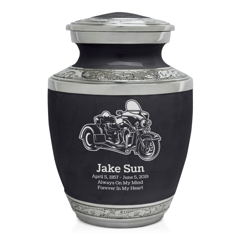 3 Wheel Motorcycle Sharing Urn - Ebony Black