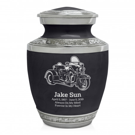 3 Wheel Motorcycle Sharing Urn - Ebony Black