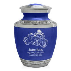 3 Wheel Motorcycle Sharing Urn - Royal Blue