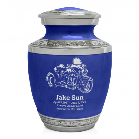 3 Wheel Motorcycle Sharing Urn - Royal Blue