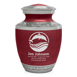 Dolphin Sharing Urn - Rose Red