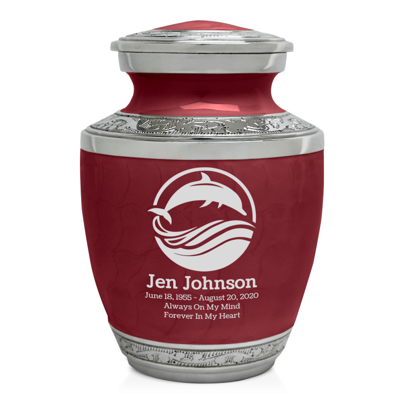 Dolphin Sharing Urn - Rose Red