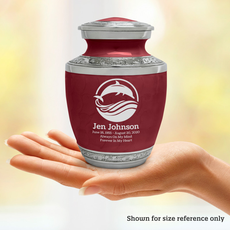 Dolphin Sharing Urn - Rose Red