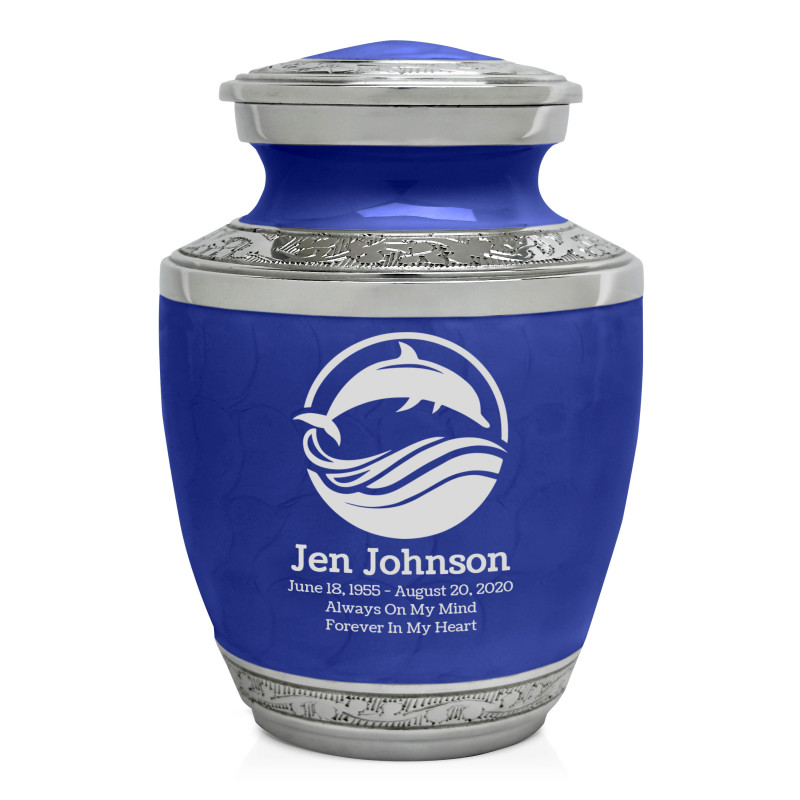 Dolphin Sharing Urn - Royal Blue