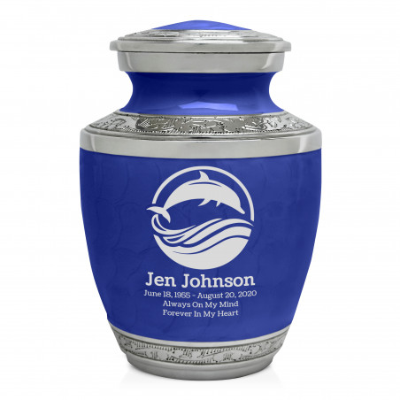 Dolphin Sharing Urn - Royal Blue