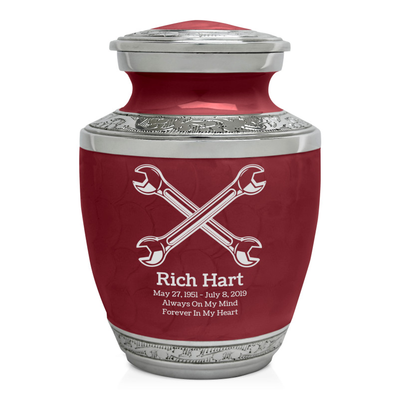 Mechanic Wrench Sharing Urn - Rose Red