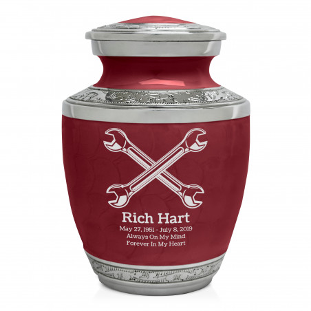 Mechanic Wrench Sharing Urn - Rose Red