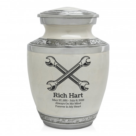 Mechanic Wrench Sharing Urn - Radiant White