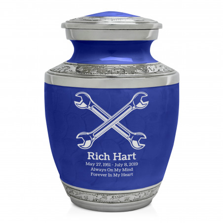 Mechanic Wrench Sharing Urn - Royal Blue