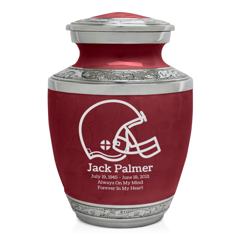 Football Helmet Sharing Urn - Rose Red