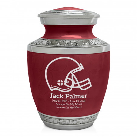Football Helmet Sharing Urn - Rose Red