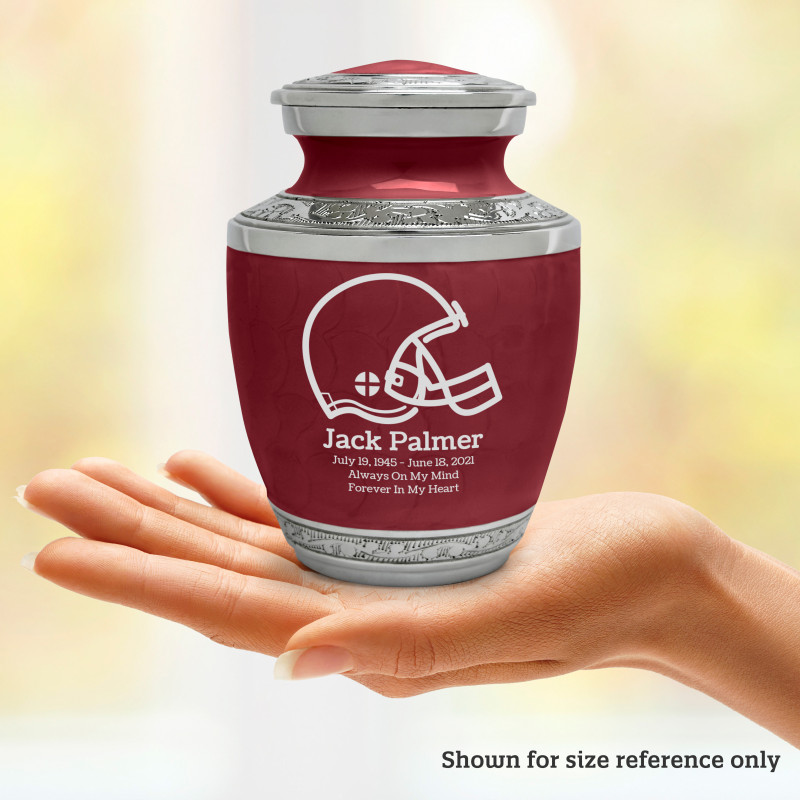 Football Helmet Sharing Urn - Rose Red