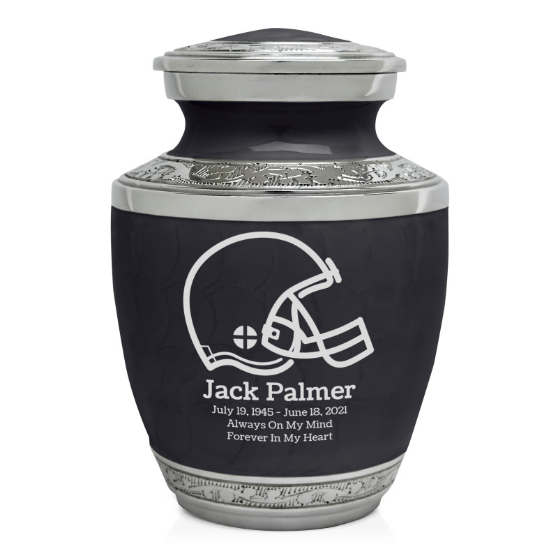 Football Helmet Sharing Urn - Ebony Black