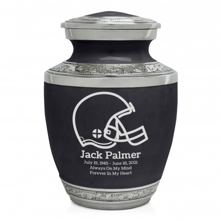 Football Helmet Sharing Urn - Ebony Black