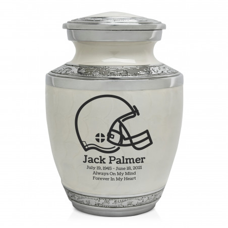 Football Helmet Sharing Urn - Radiant White