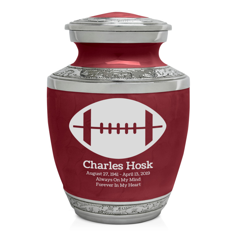 Football Sharing Urn - Rose Red