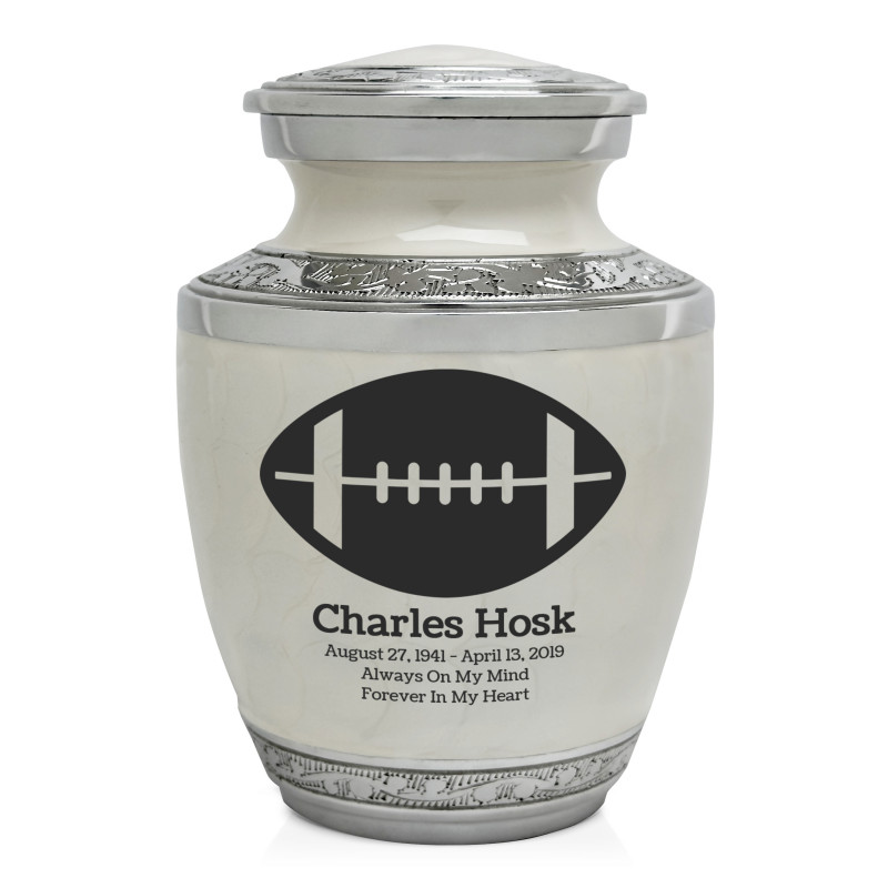 Football Sharing Urn - Radiant White