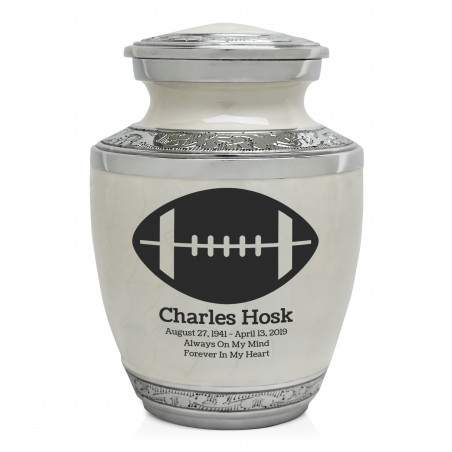 Football Sharing Urn - Radiant White