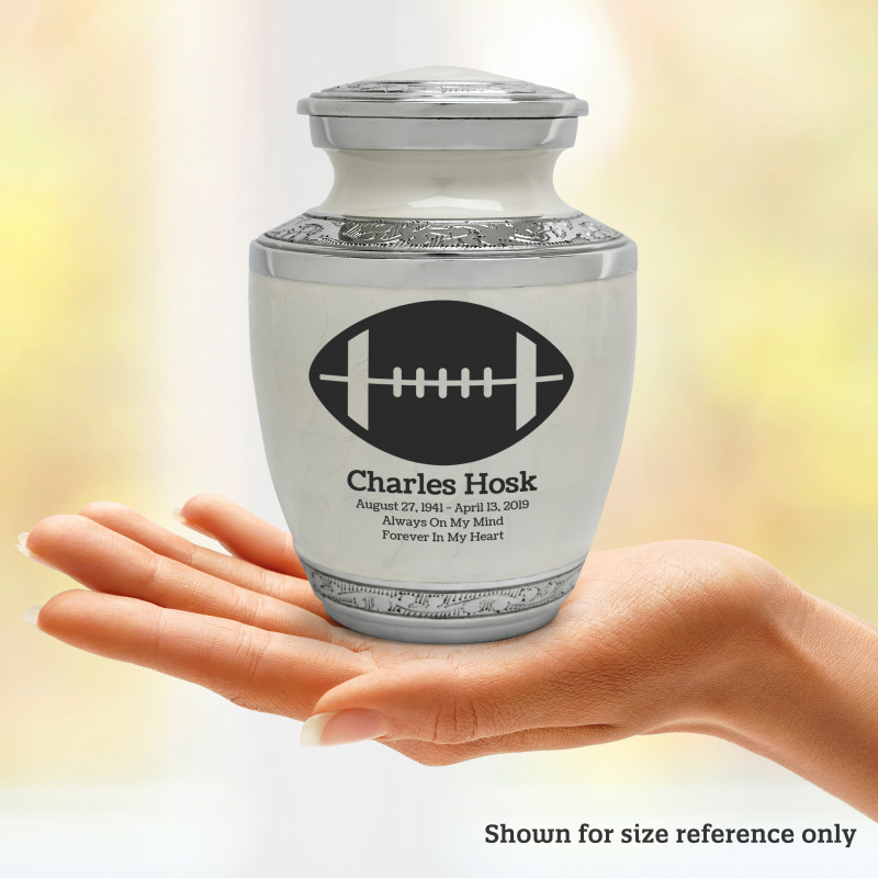 Football Sharing Urn - Radiant White