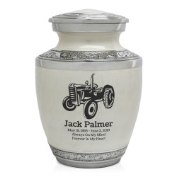 Classic Tractor Sharing Urn - Radiant White