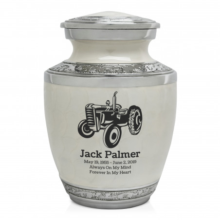 Classic Tractor Sharing Urn - Radiant White