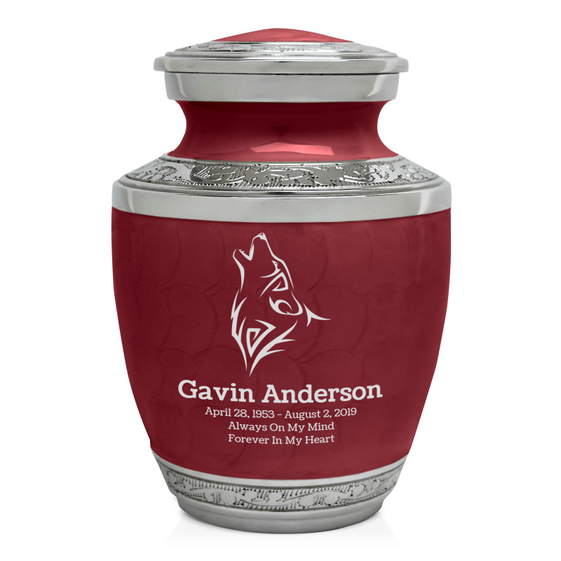 Wolf Sharing Urn - Rose Red