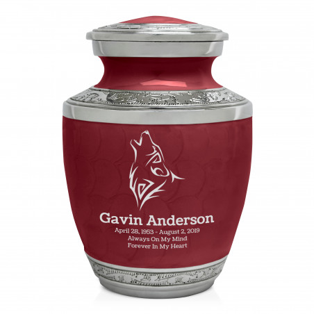 Wolf Sharing Urn - Rose Red
