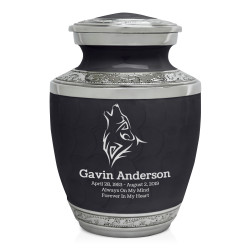 Wolf Sharing Urn - Ebony Black