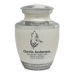 Wolf Sharing Urn - Radiant White