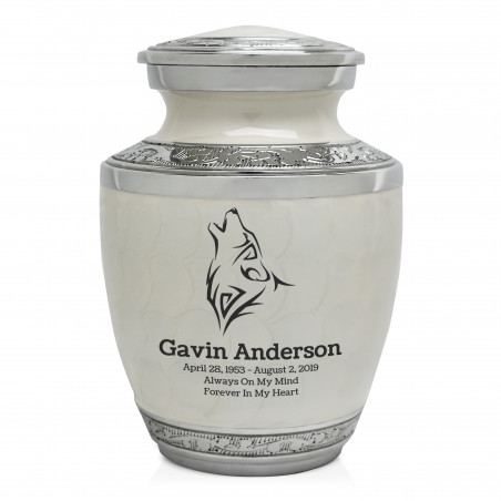 Wolf Sharing Urn - Radiant White