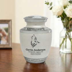 Wolf Sharing Urn - Radiant White