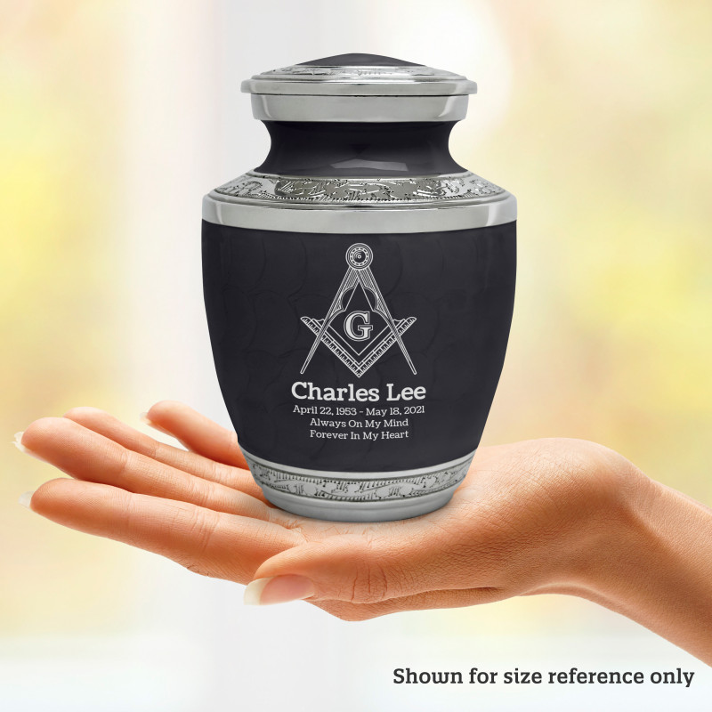 Masonic Sharing Urn - Ebony Black