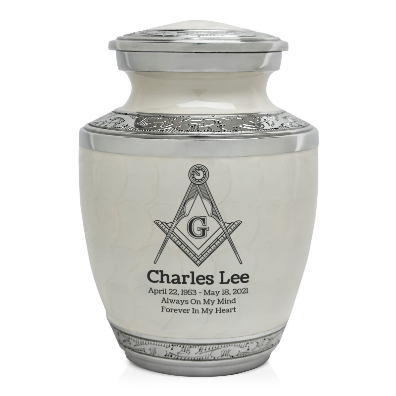 Masonic Sharing Urn - Radiant White