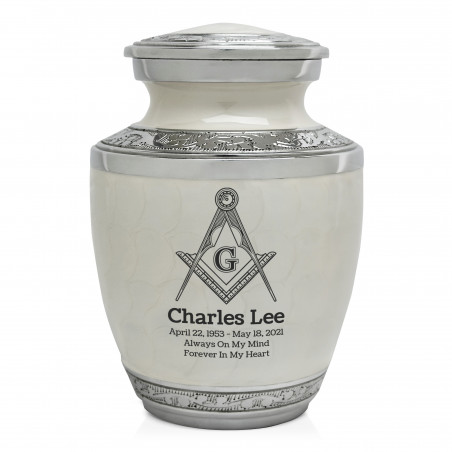 Masonic Sharing Urn - Radiant White